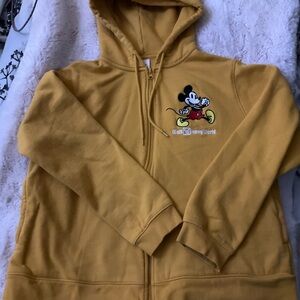 Walt Disney world golden yellow zip up hoodie